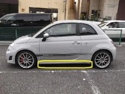 FIAT 500 アバルト695　サイドステップ付近破損修理